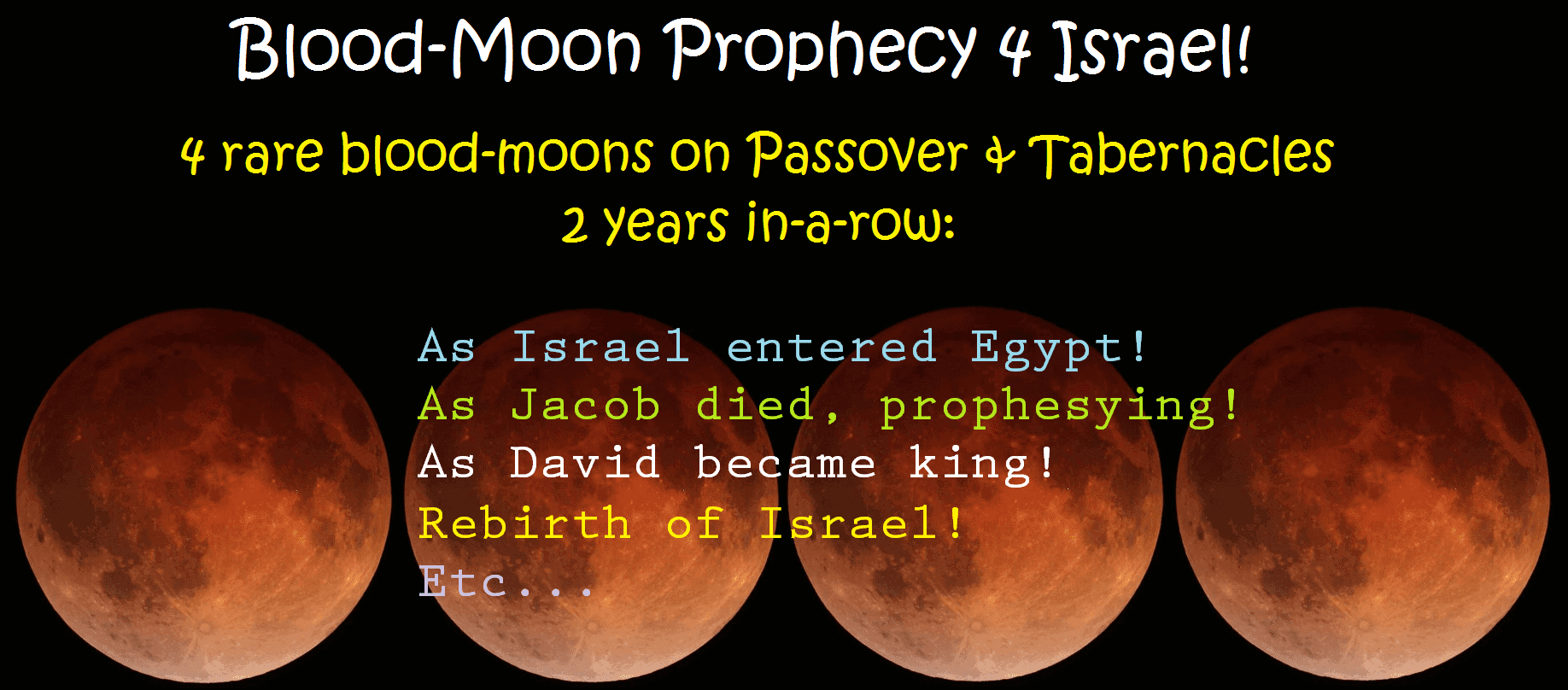 Blood-Moon Prophecy (Israel's Passover-Tabernacles Tetrads)