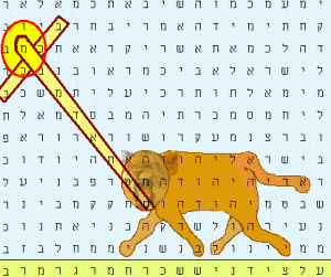 Lion of Judah Bible Code from Genesis 49 with the cross as a scepter